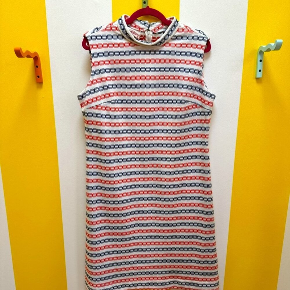 Vintage Checkaberry Red & Blue Mod Dress Size 20